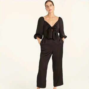 NWT J Crew Tie-Front Jumpsuit in Satin-Back Crepe